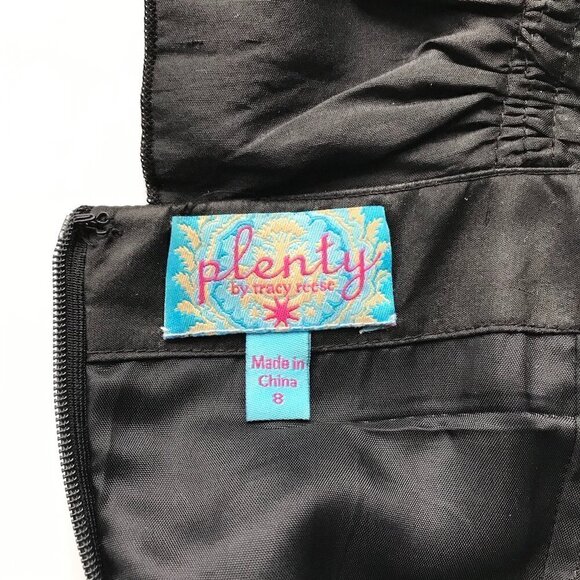 PLENTY party LBD, one-shoulder, silk, ruffle & bling form-fitting dress sz 8 - Picture 14 of 16